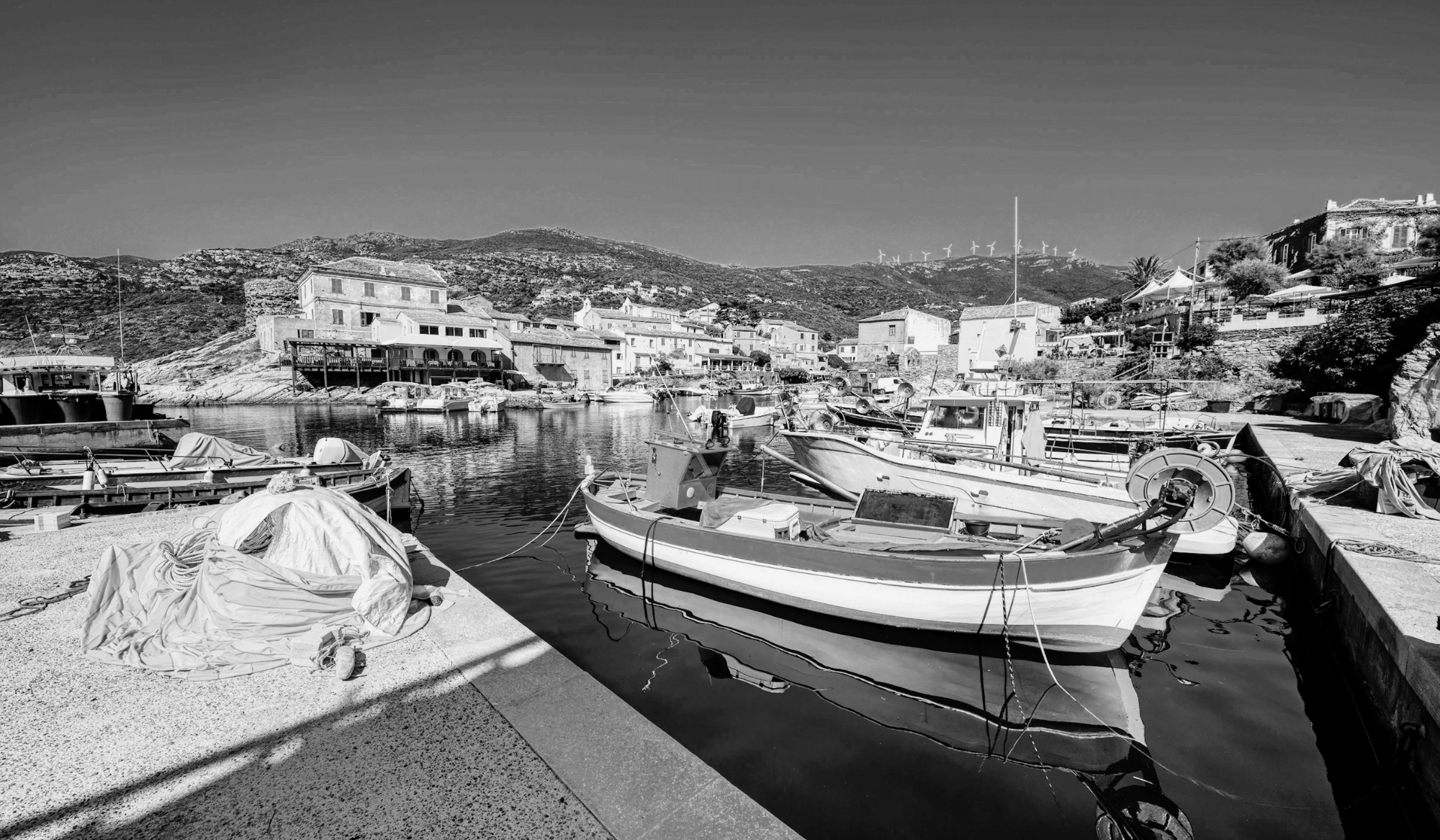 La vue du restaurant la Bella Vista à Centuri dans le Cap Corse